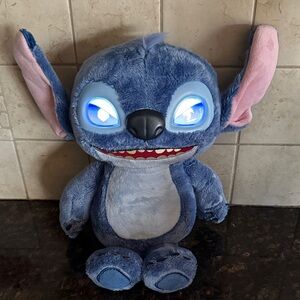 Disney Blue and Pink Stitch Plush with Light-Up Eyes